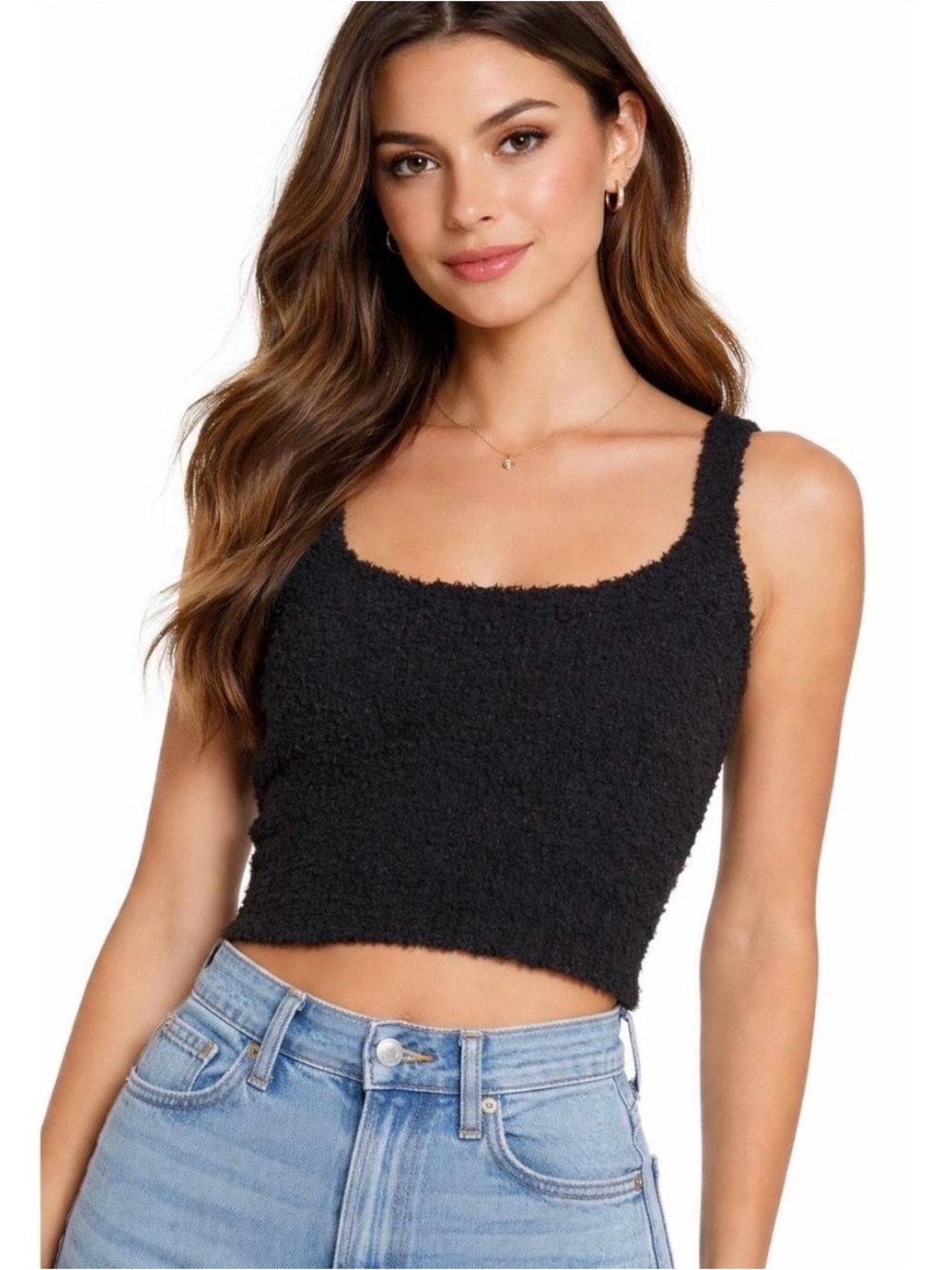 SKIMS Black Cozy Knit Tank